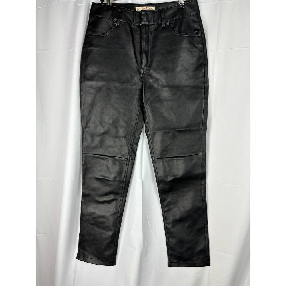 Free people We The Free faux leather vegan black‎ crop skinny pants size 25 READ